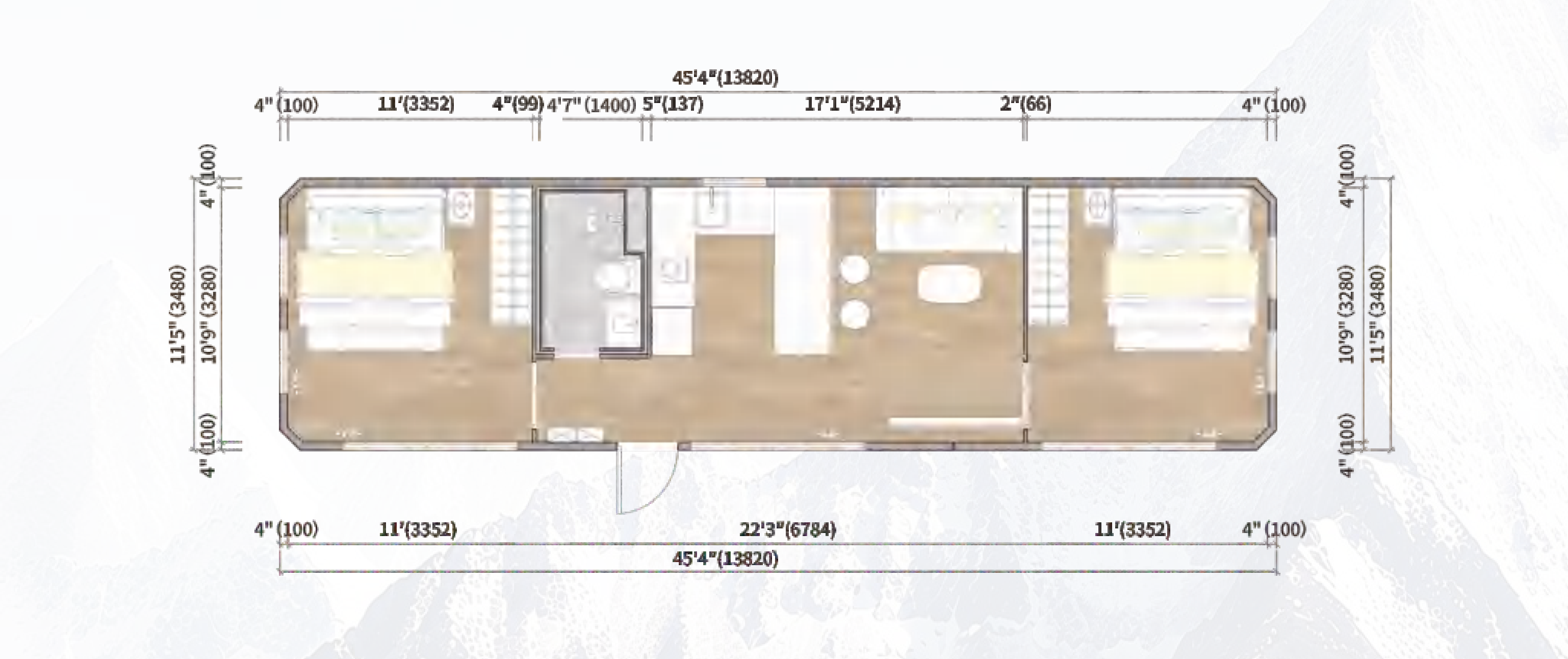 MG3-48 dimensioned floor plan