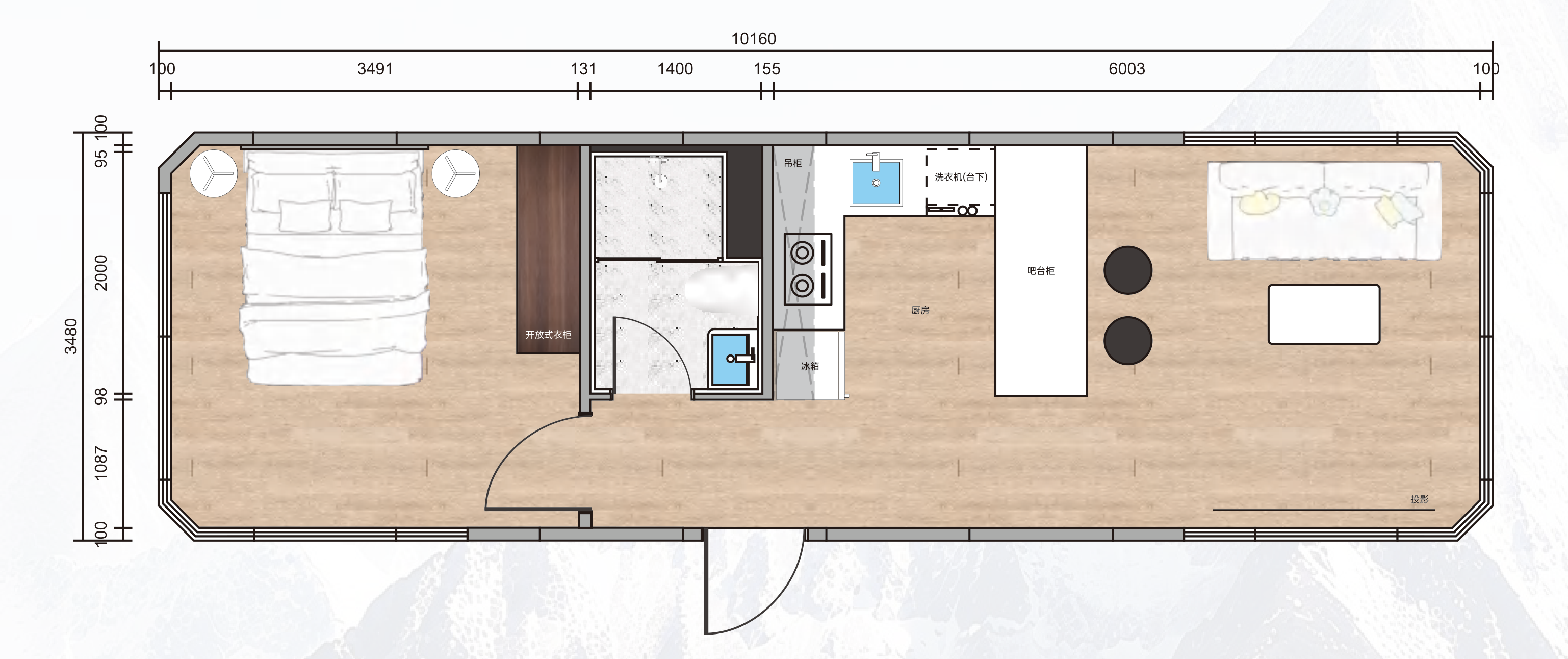 MG8-40 dimensioned floor plan
