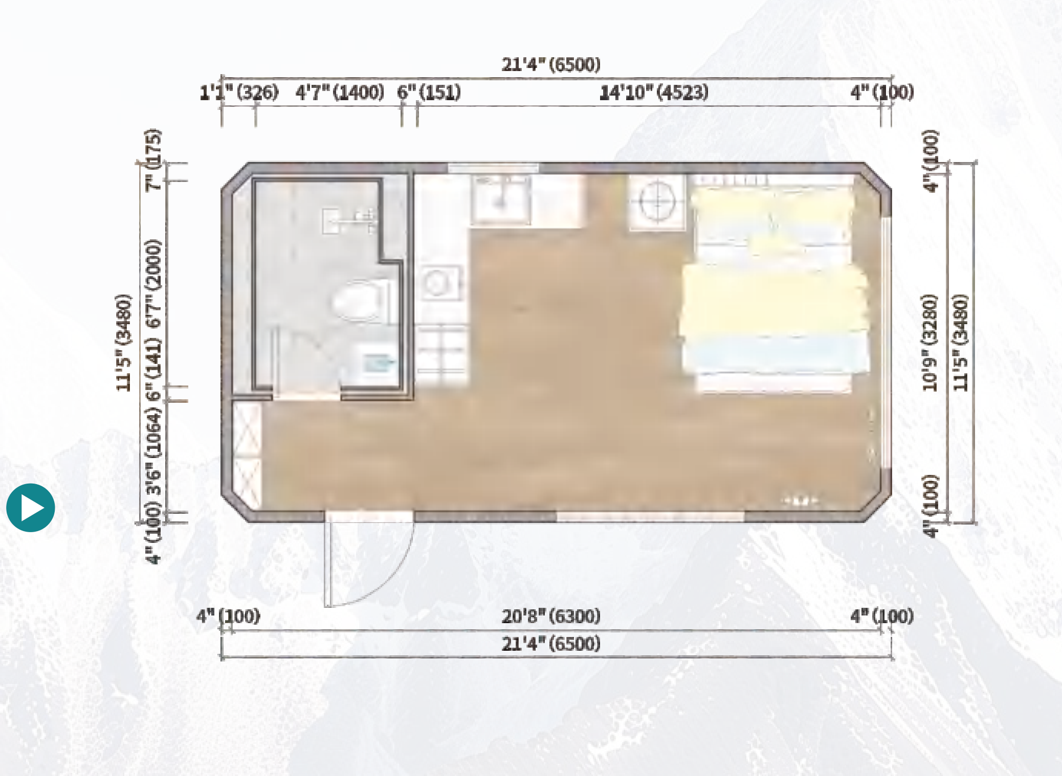 MH7-23 dimensioned floor plan